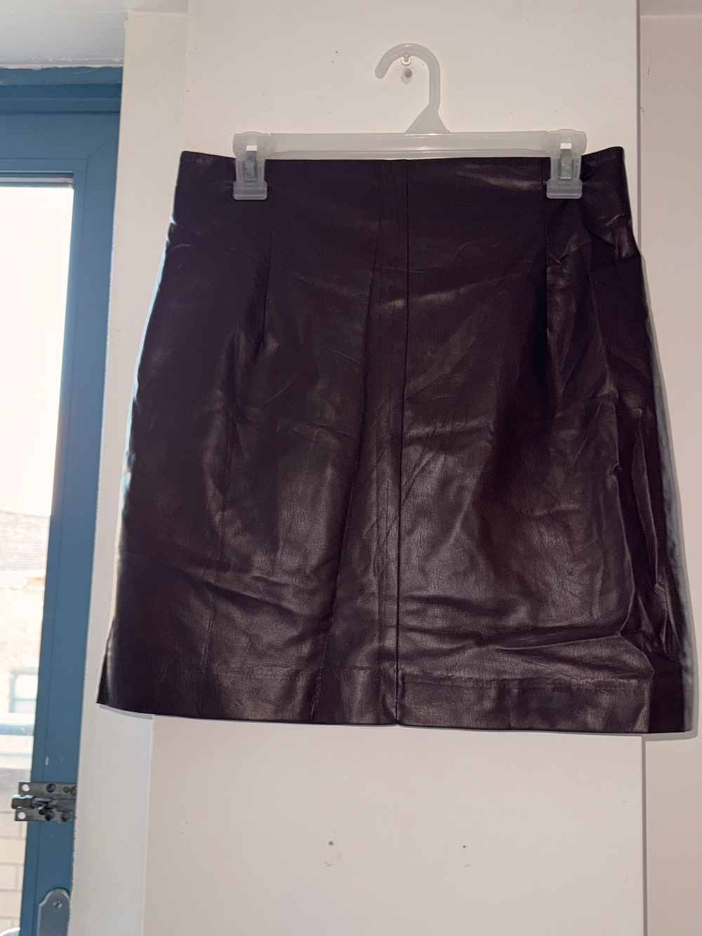 Classic chocolate brown Faux Leather Mini Skirt